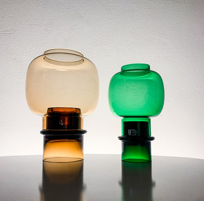 Heikki Orvola Nuutajärvi | Tuikku candle holder, smoky amber