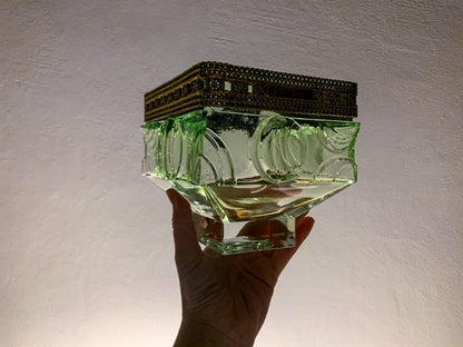 Brutalist Light Green Bowl Lunar Eclipse by Pentti Sarpaneva, Kumela Finland