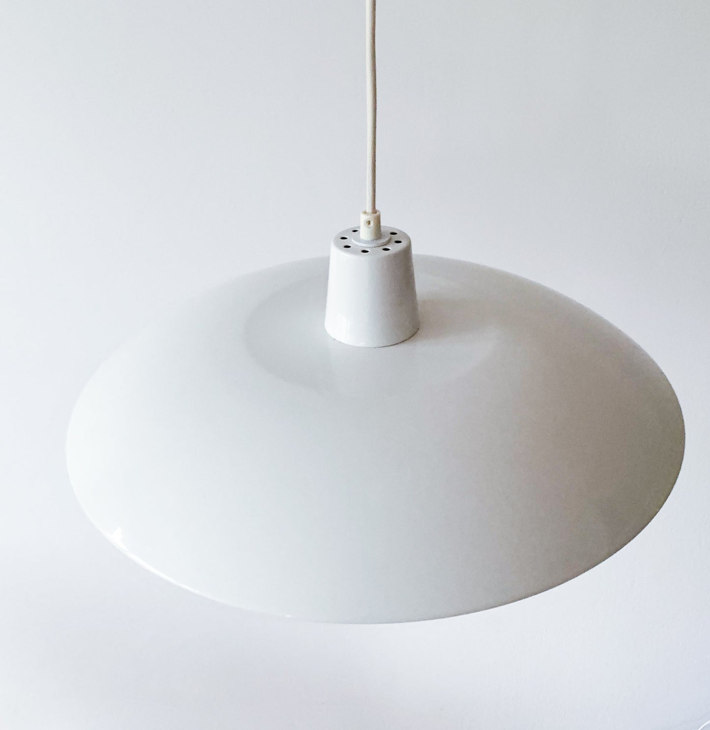 Vintage pendant lamp opal glass shade | Poul Henningsen style
