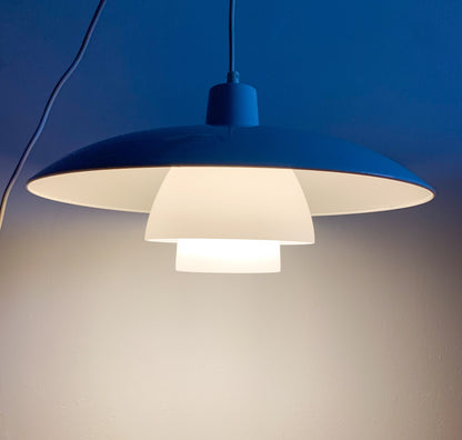 Vintage pendant lamp opal glass shade | Poul Henningsen style