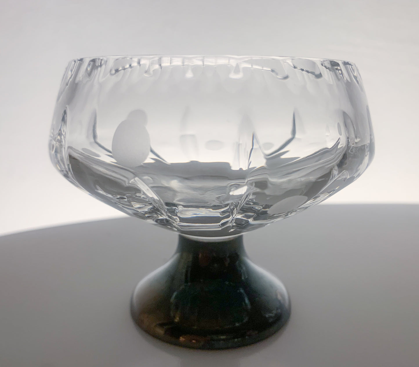 Aimo Okkolin Riihimaen Lasi – Pirkko series Bowl & Creamer, Silver