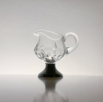 Aimo Okkolin Riihimaen Lasi – Pirkko series Bowl & Creamer, Silver