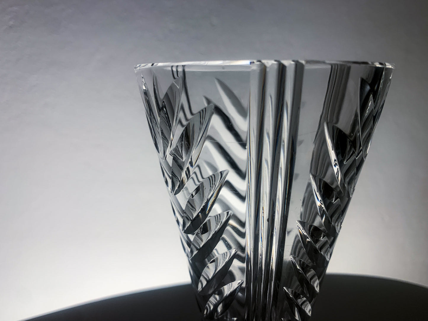 Saara Hopea Nuutajarvi Vase, Cut Crystal, Silver