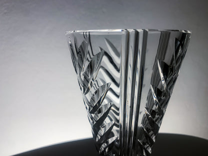 Saara Hopea Nuutajarvi Vase, Cut Crystal, Silver