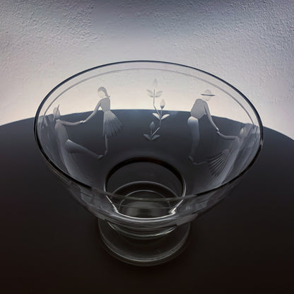Rare Karhula “Dances” vase by Göran Hongell, signed | Finland 1930s