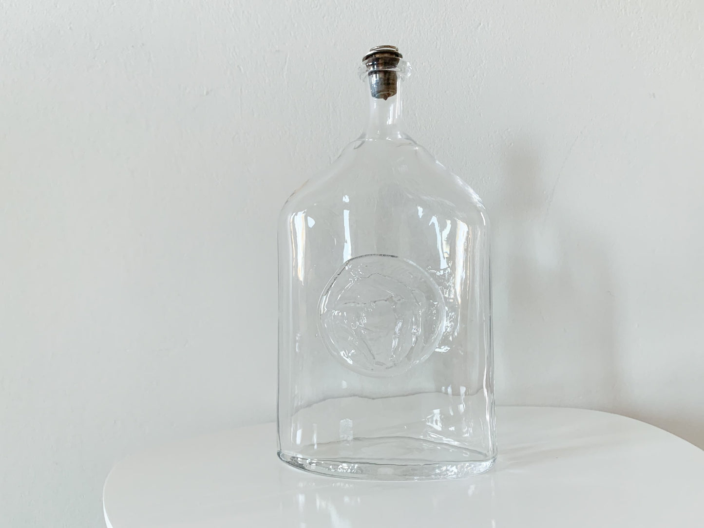 Vintage decanter with cork handmade