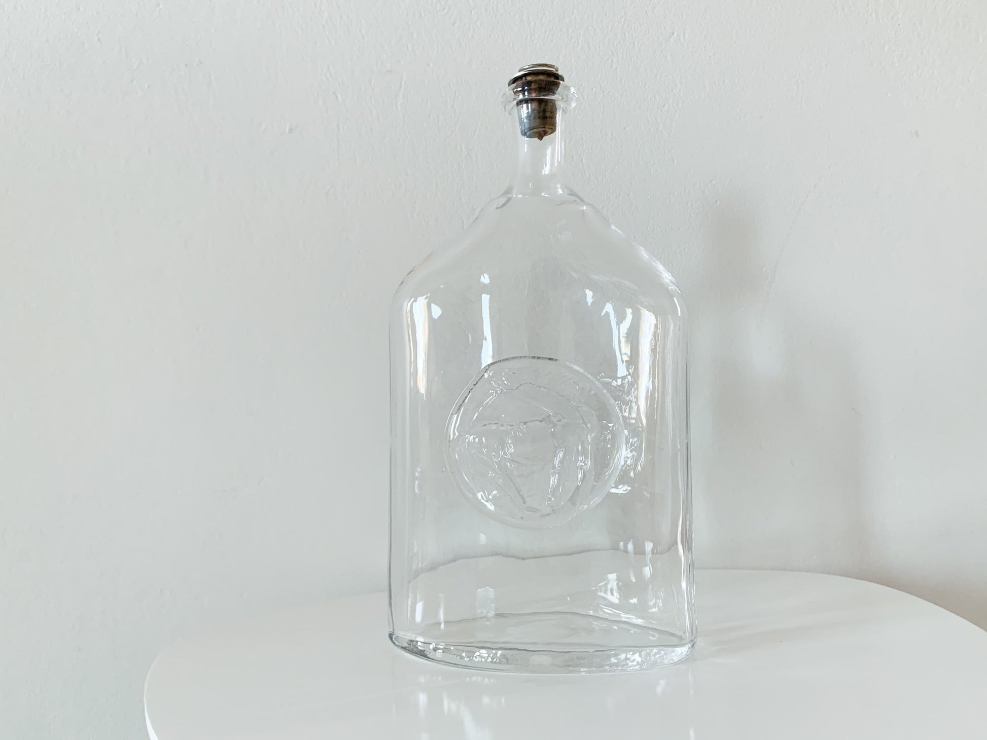 Vintage decanter with cork handmade