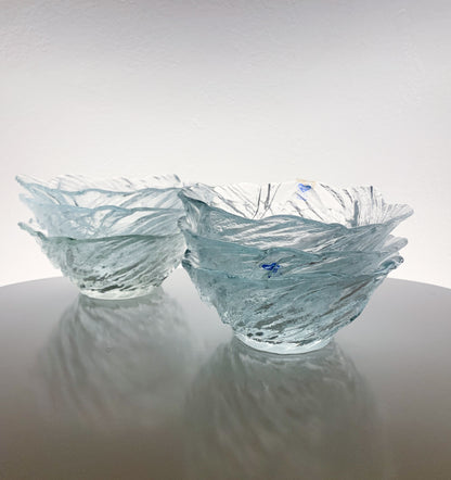 Set of 6 Riihimäen Lasi Ultra dessert bowls by Pertti Kallioinen, 1970s