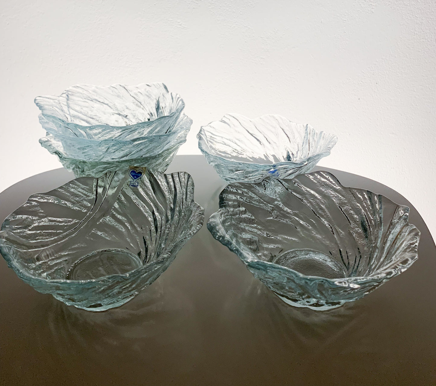 Set of 6 Riihimäen Lasi Ultra dessert bowls by Pertti Kallioinen, 1970s