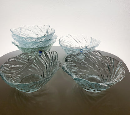 Set of 6 Riihimäen Lasi Ultra dessert bowls by Pertti Kallioinen, 1970s