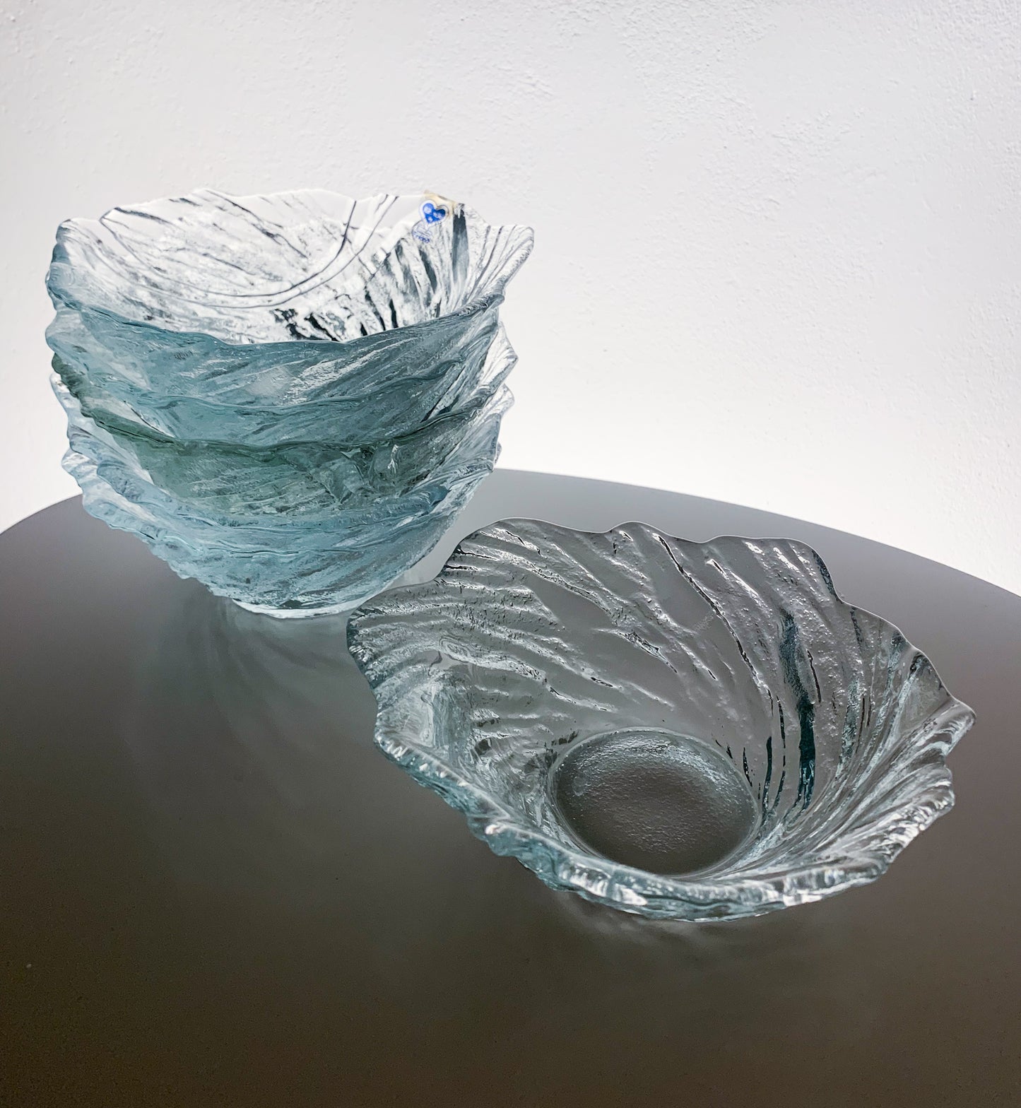 Set of 6 Riihimäen Lasi Ultra dessert bowls by Pertti Kallioinen, 1970s