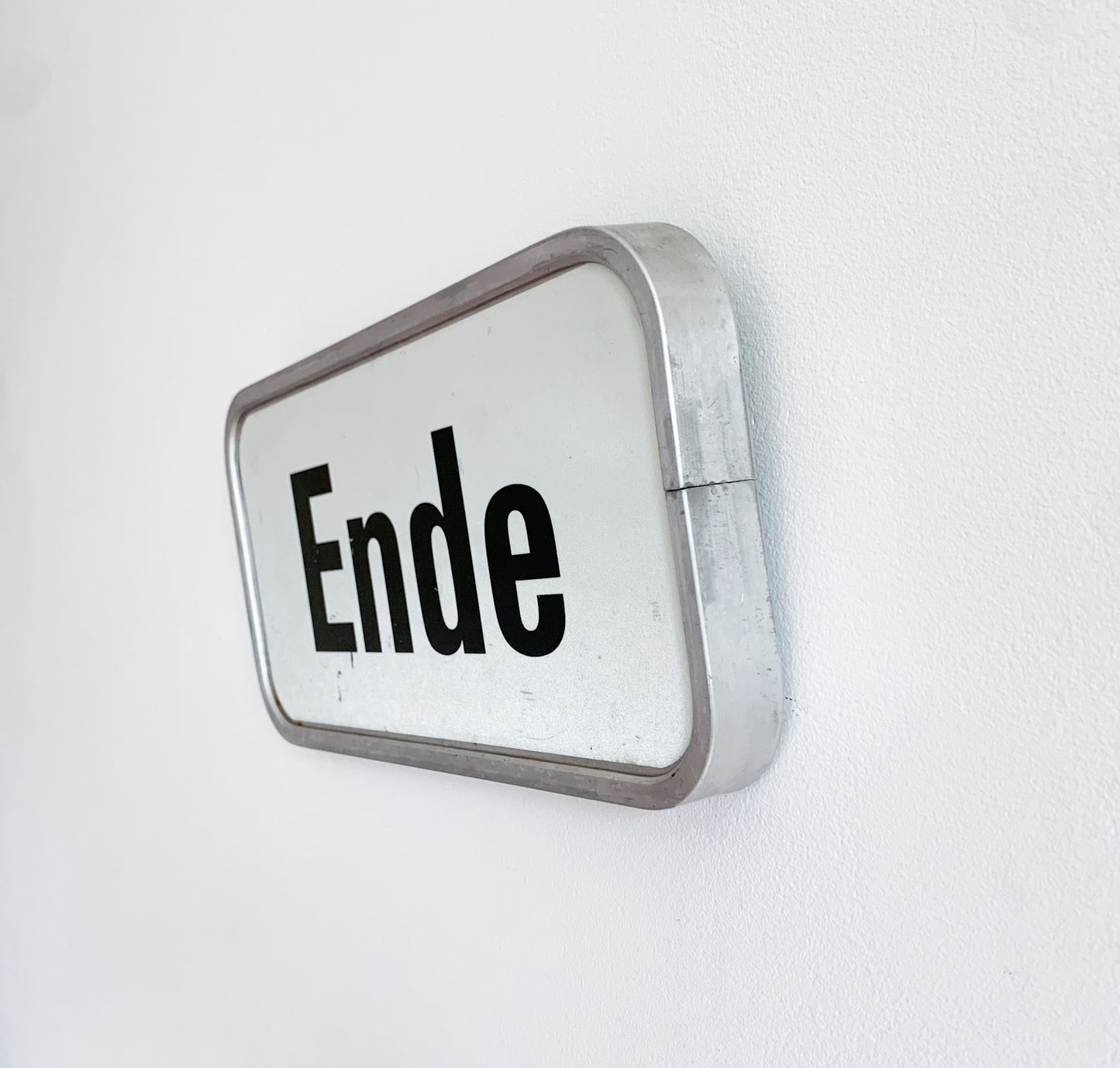 Vintage German “Ende” sign in Aluminium
