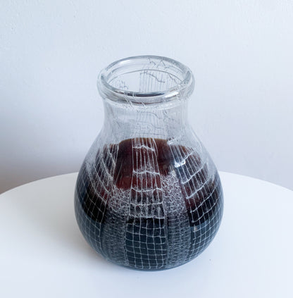Pertti Santalahti Mars Art Glass Bottle Vase for Humppila, Signed