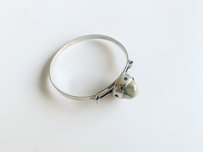 Midmod silver bracelet with jasper gemstone, designer Martti Viikinniemi, 1966 Finland