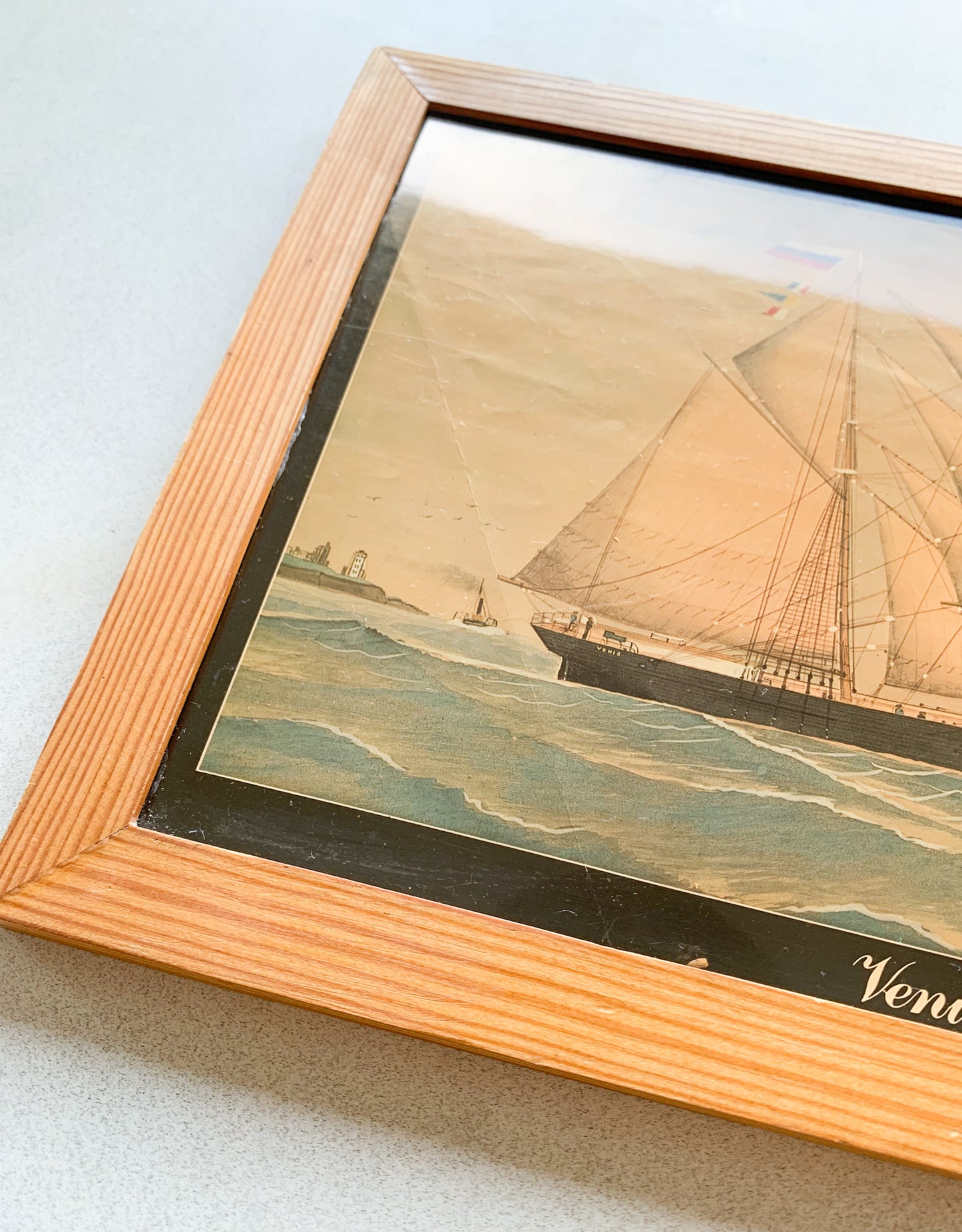 Antique maritime print | Finnish schooner Venio, circa 1900s