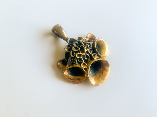 Vintage Bronze Abstract Organic style pendant Cladonia, designer Hannu Ikonen, Finland 1970s