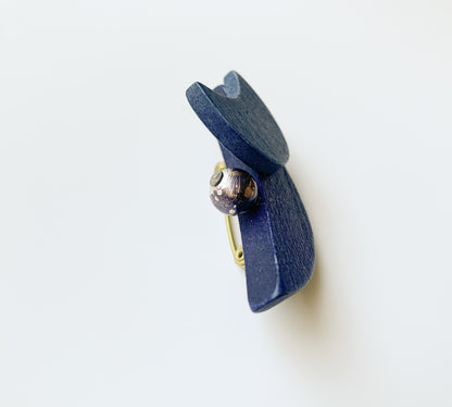 Aarikka Finland | “Blue Sail” wooden brooch