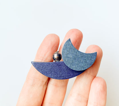 Aarikka Finland | “Blue Sail” wooden brooch