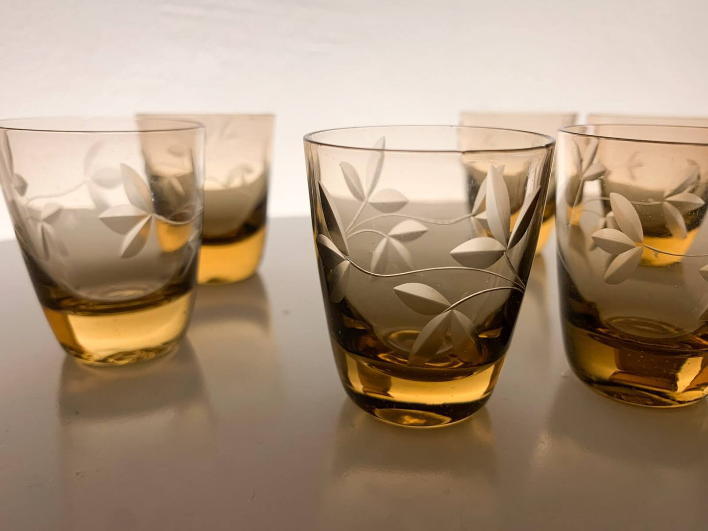 Uranium Vaseline Full Set of 6 Glasses, Finland 1960s
