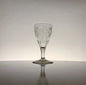 Antique Wine Glass Checkerboard Etching, likely Casimirsborg style