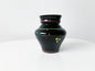 Black glass Art Deco vase Karhula Kauklahti hand-painted