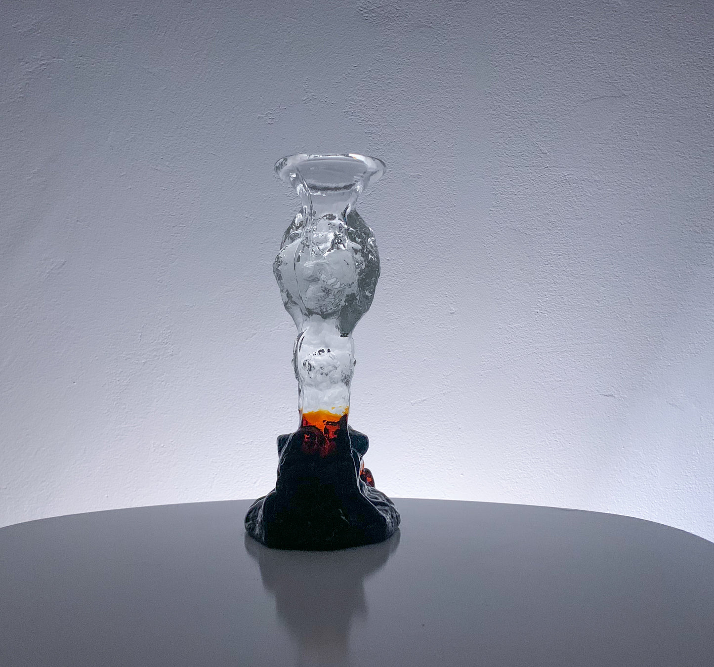 Art Glass Candle Holder & Figurine, 21 cm signed | Humppila Finland