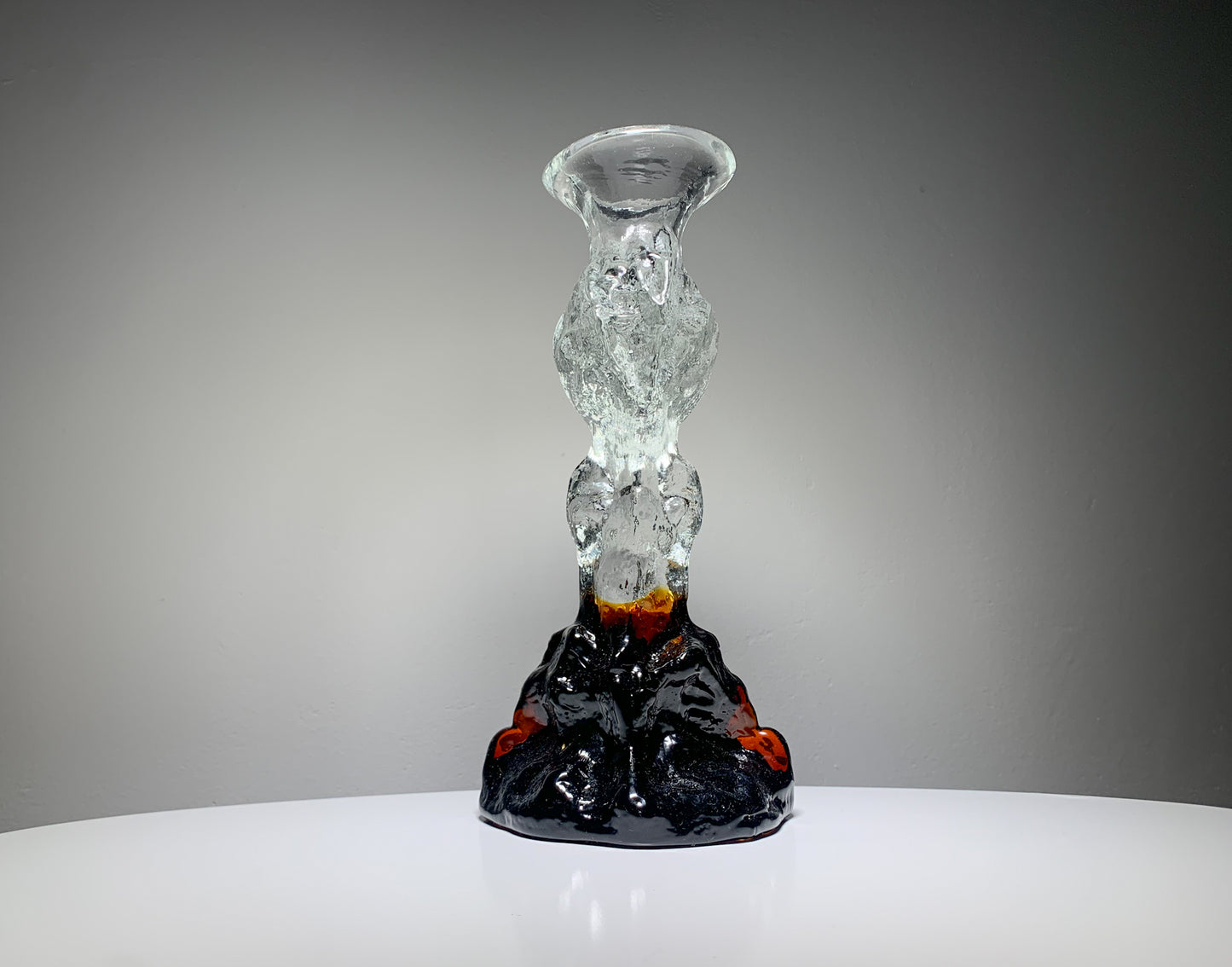 Art Glass Candle Holder & Figurine, 21 cm signed | Humppila Finland