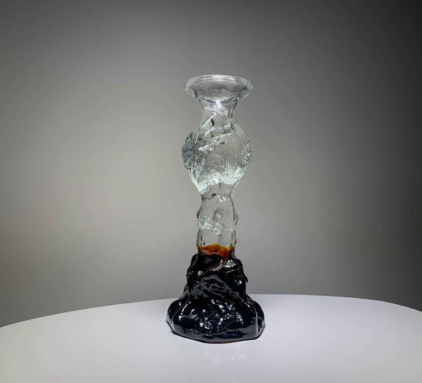 Art Glass Candle Holder & Figurine, 21 cm signed | Humppila Finland