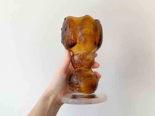 Brutalist Design Art Glass Finland 1980s 
