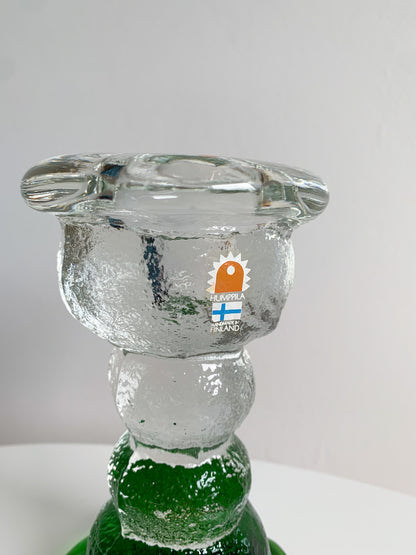 Brutalist Figurine Kivi Set, Humppila Finland 1980s Green