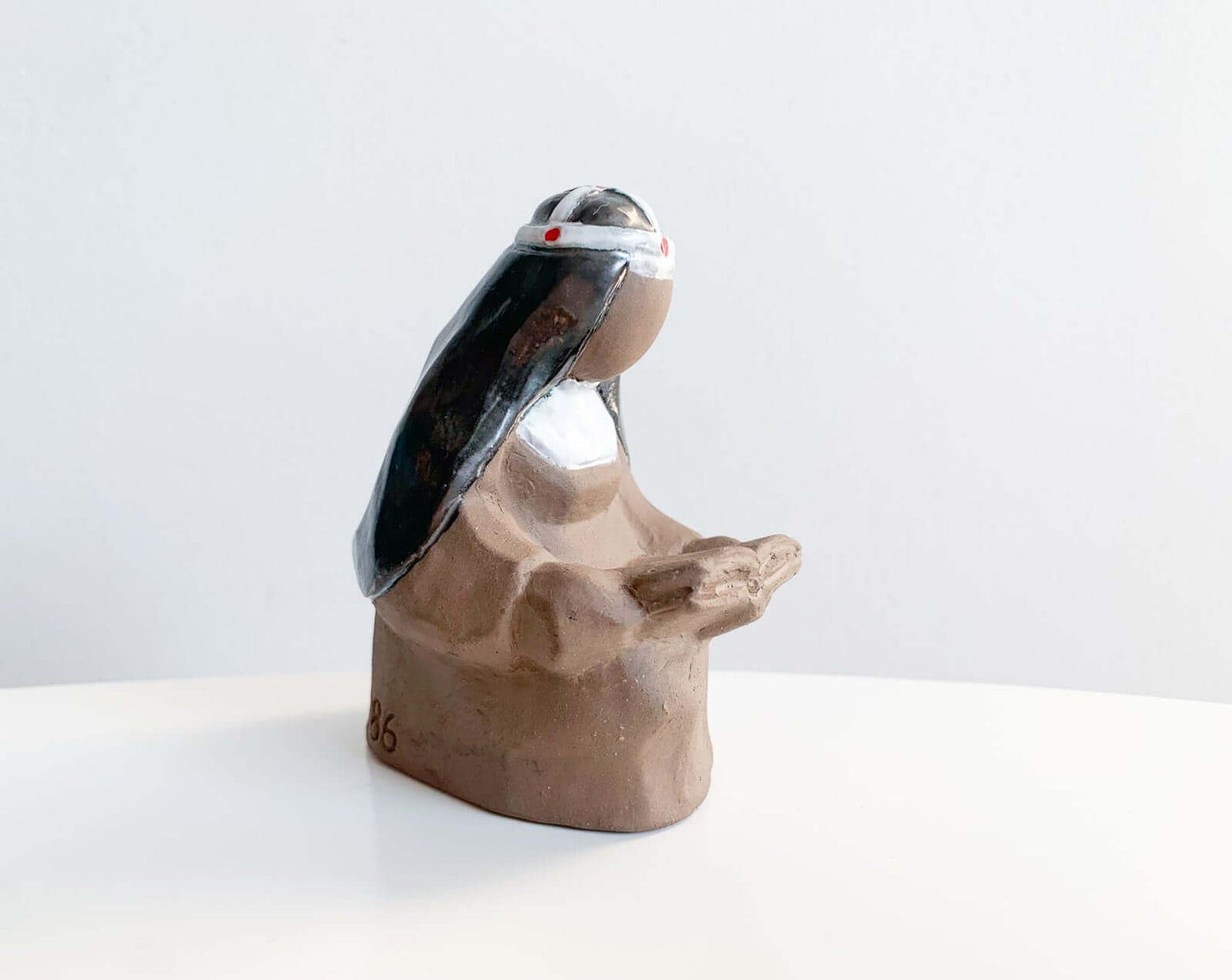 Nykyrka Motala, Ceramic Figurine Girl Reading a Book, 1980s Sweden