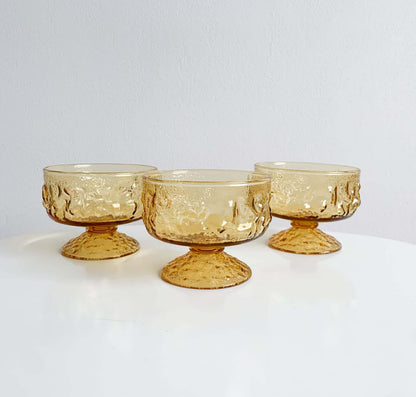3 Anchor Hocking Lido Milano Amber Glass Dishes | 1960s
