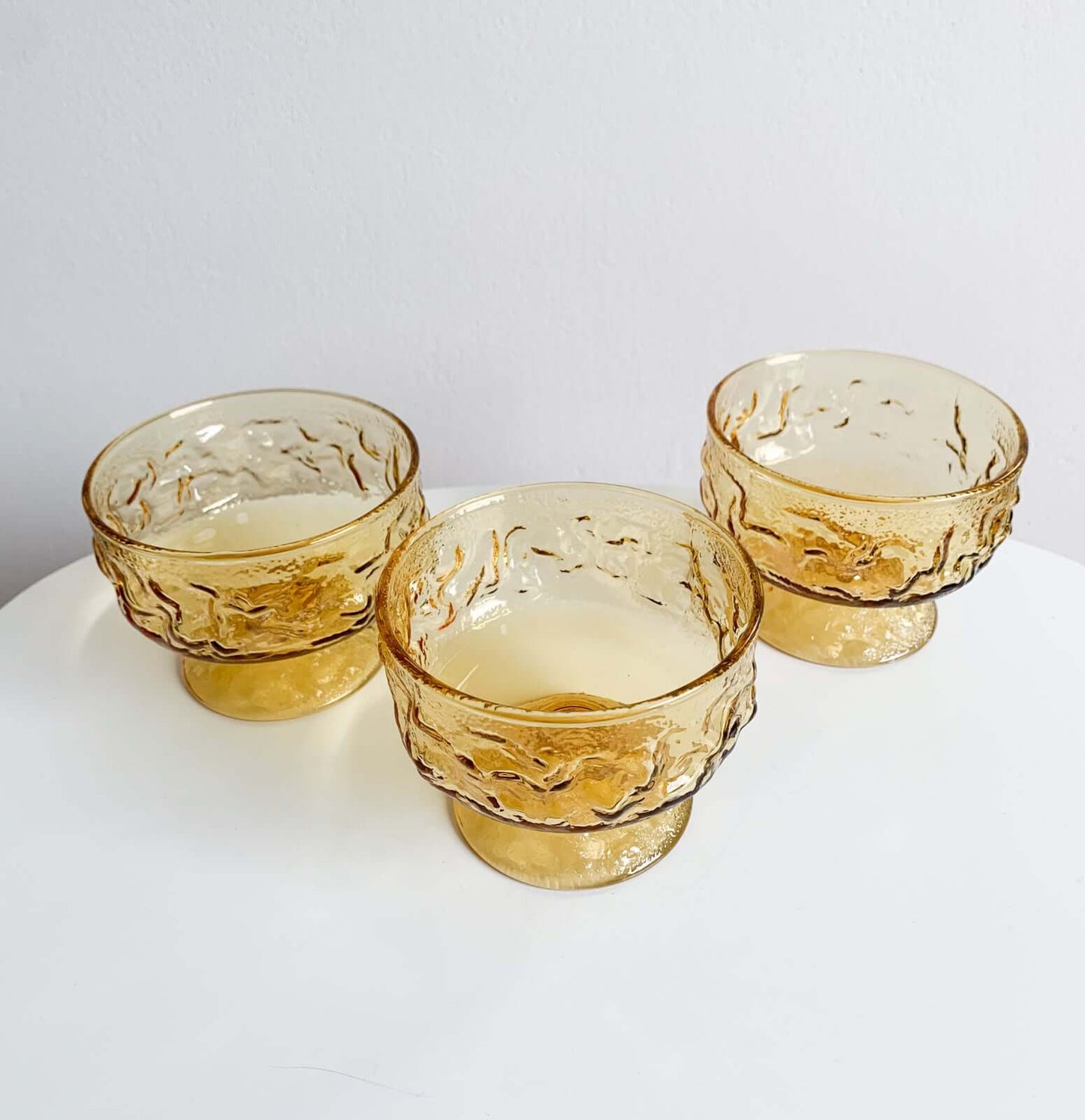 3 Anchor Hocking Lido Milano Amber Glass Dishes | 1960s