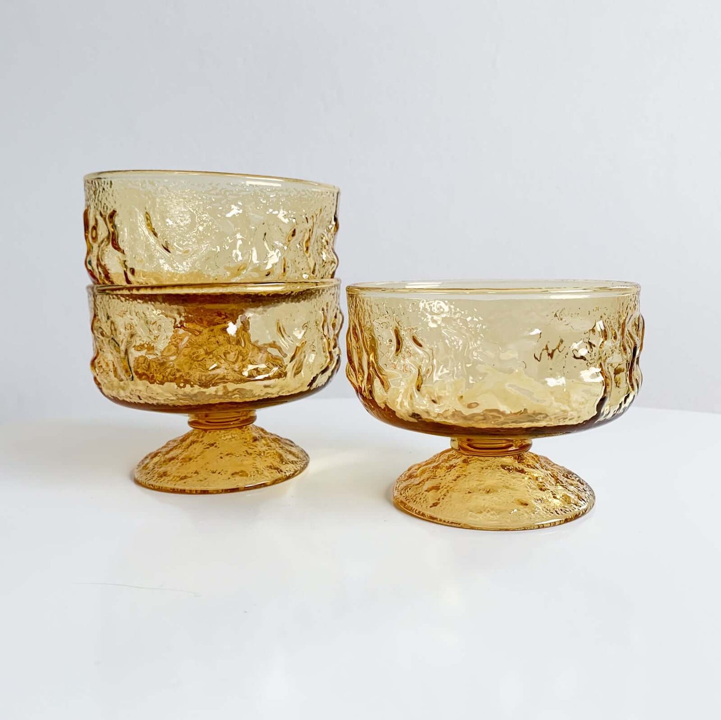 3 Anchor Hocking Lido Milano Amber Glass Dishes | 1960s