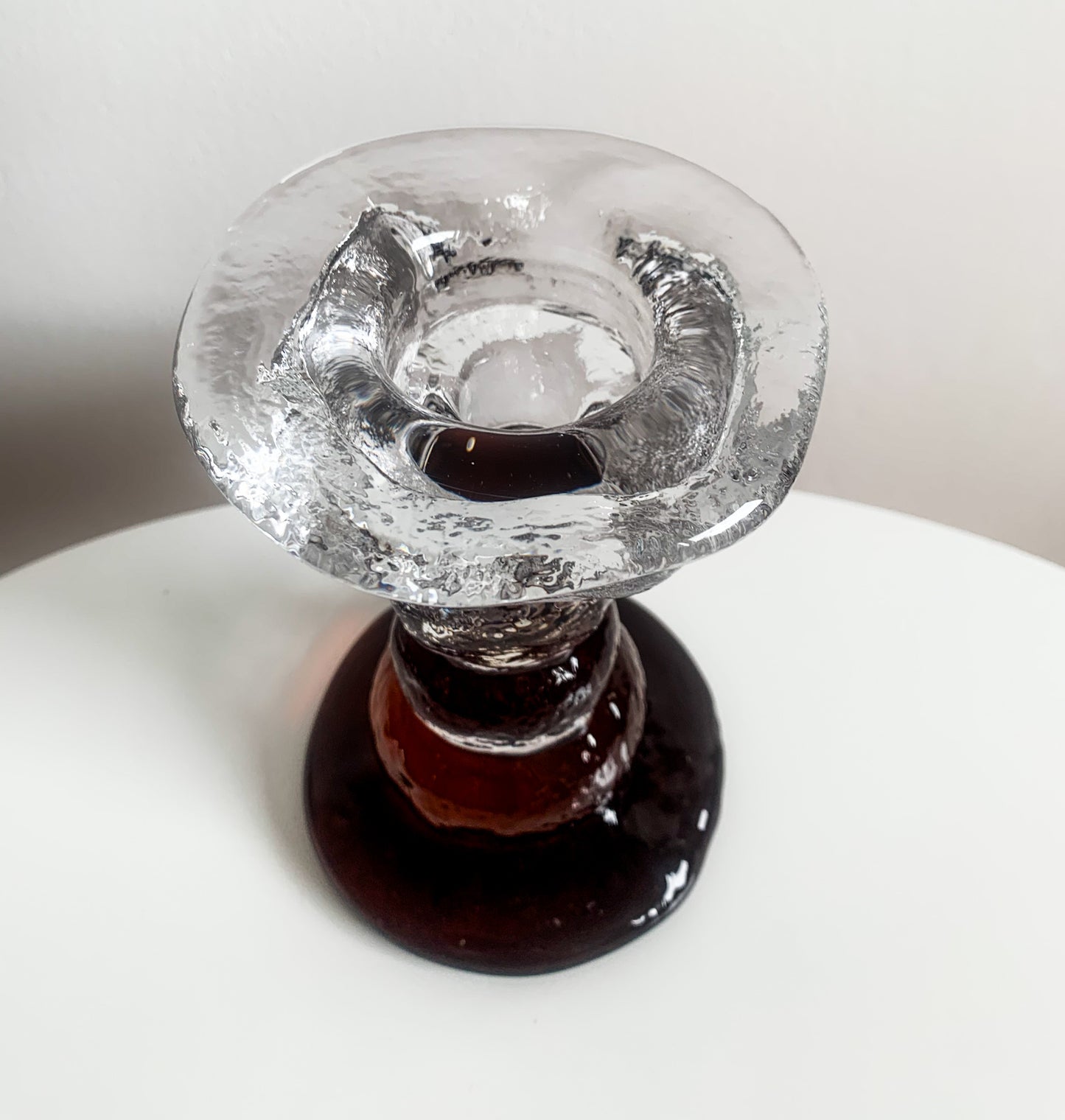 Brutalist figurine Kivi series | Humppila Finland 1980s amber