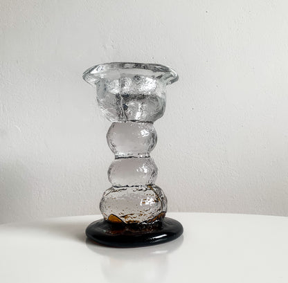 Brutalist figurine Kivi set | Humppila Finland 1980s amber
