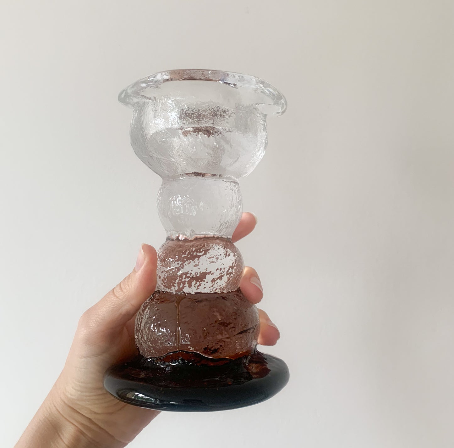 Brutalist figurine Kivi set | Humppila Finland 1980s amber