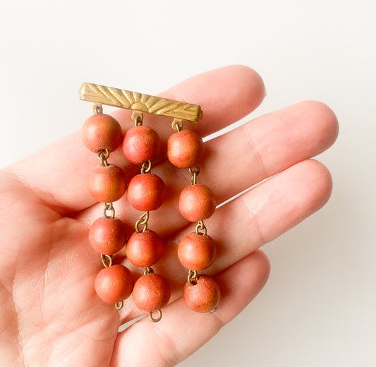 Aarikka Finland | Designer Kaija Aarikka | Rare Early Wooden Brooch