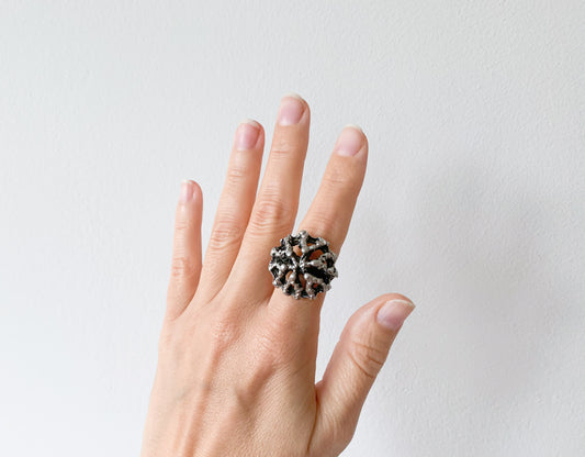 Brutalist Pewter Ring by Tapani Vanhatalo | 1970s