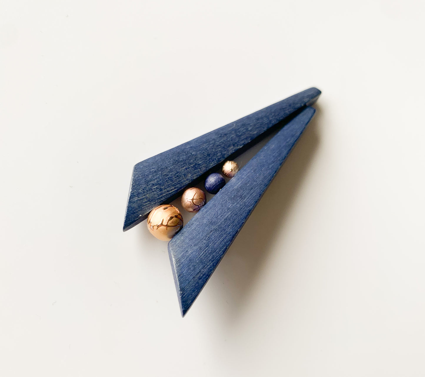 Aarikka Finland | Blue Arrow Wooden Brooch