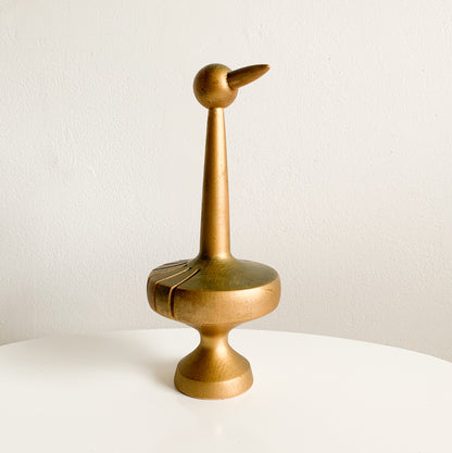 Paavo Asikainen | Wooden golden tone bird figurine