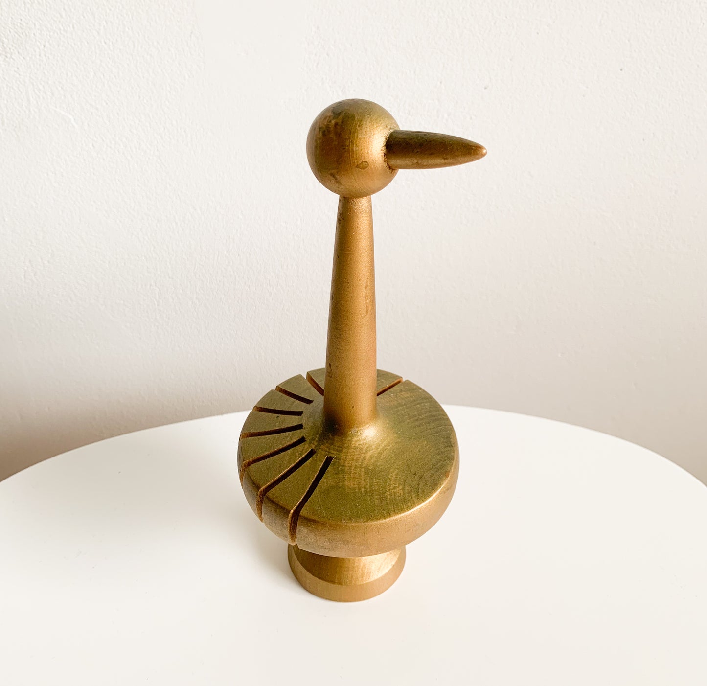 Paavo Asikainen | Wooden golden tone bird figurine