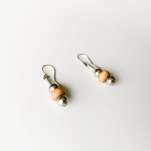 Aarikka Finland | Wood and metal earrings