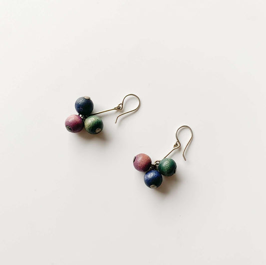 Aarikka Finland, Wooden Berries Earrings