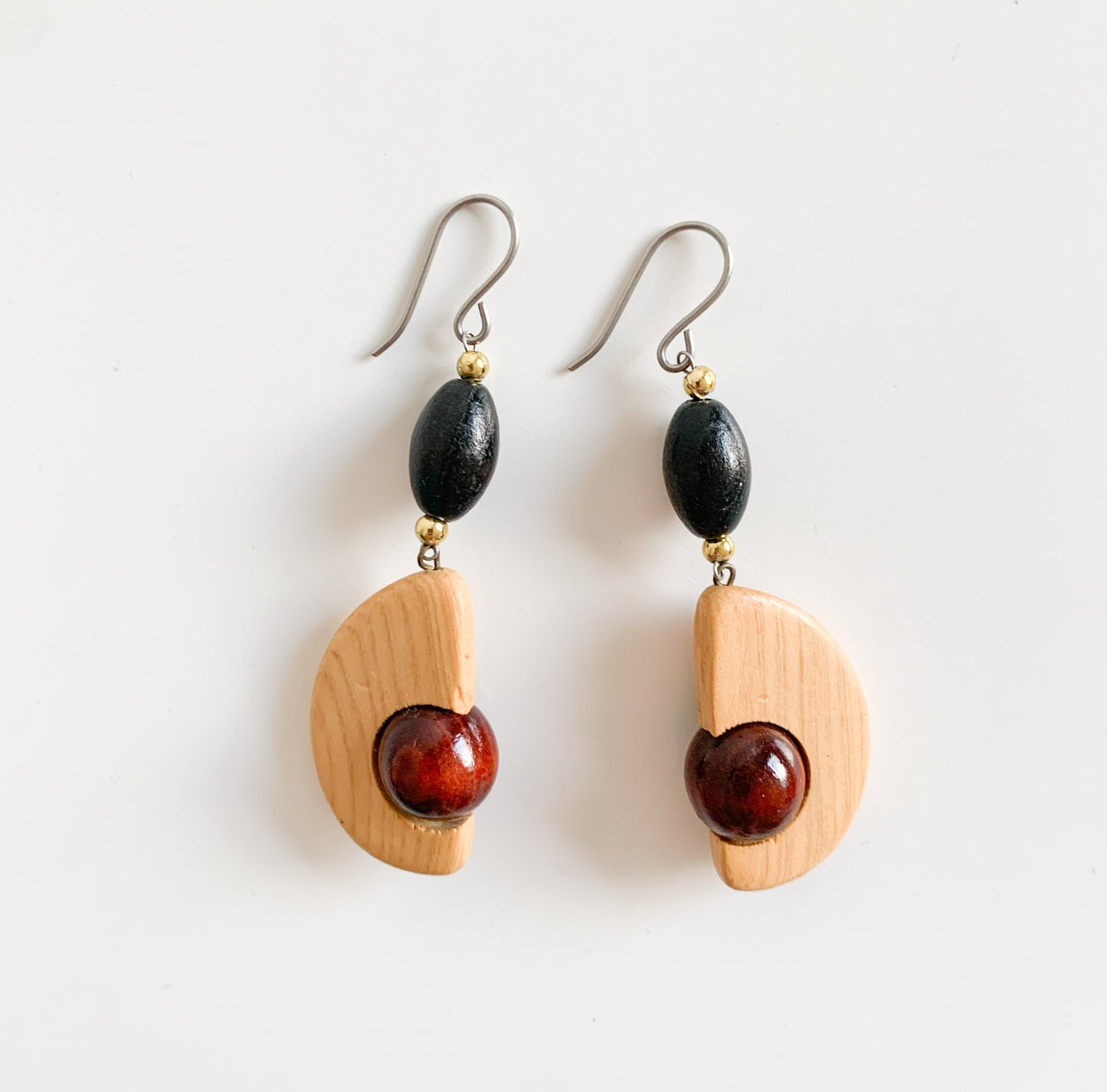 Wooden Avocado drop earrings