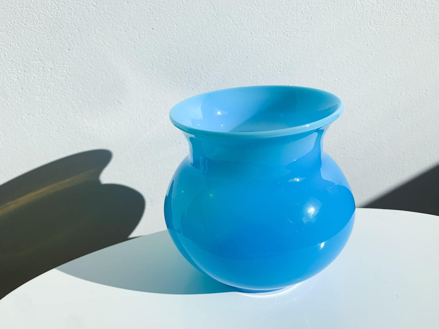 Erik Hoglund Kosta Boda, Opaline Turquoise vase, 1960s Signed