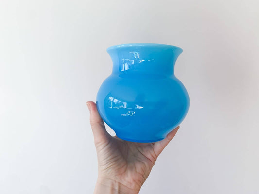 Erik Hoglund Kosta Boda, Opaline Turquoise vase, 1960s Signed