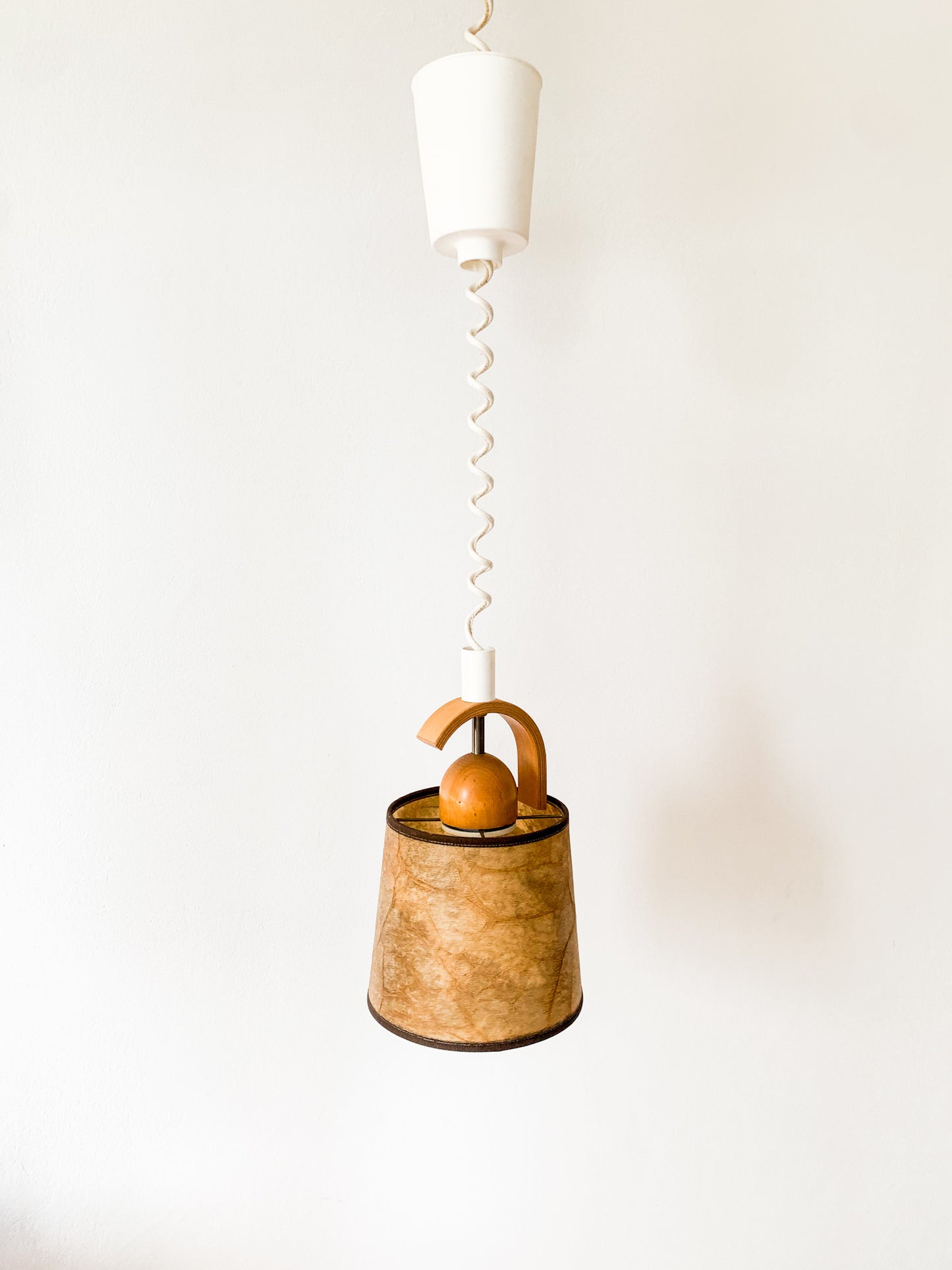 Vintage Belid birch pendant lamp | Sweden 1980s