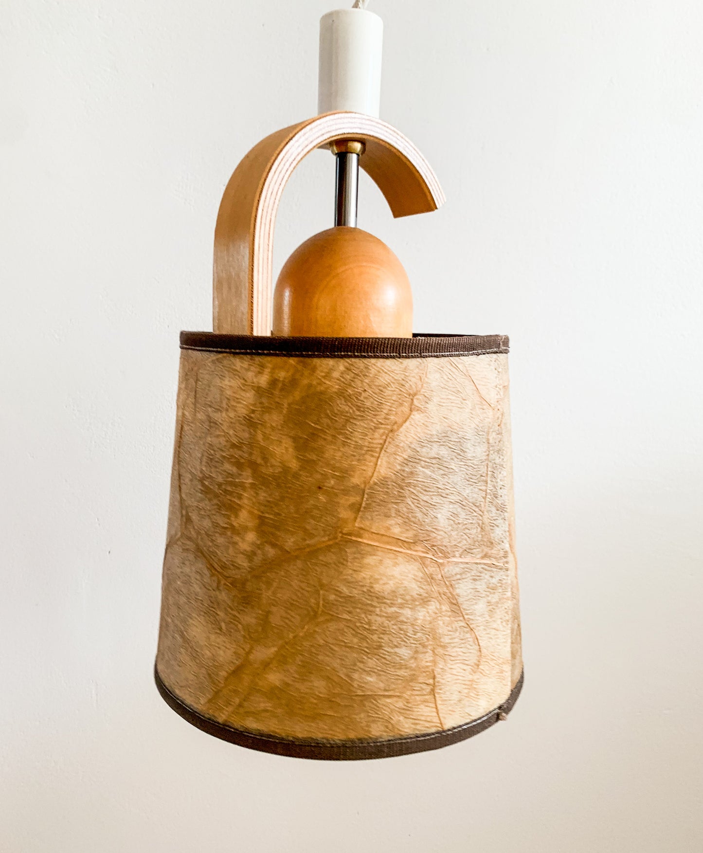 Vintage Belid birch pendant lamp | Sweden 1980s