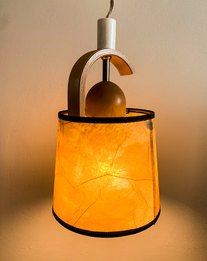 Vintage Belid birch pendant lamp | Sweden 1980s